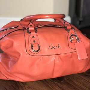 Coral satchel Coach bag